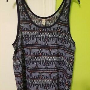 Mudd Elephant Semi Sheer Tank Top